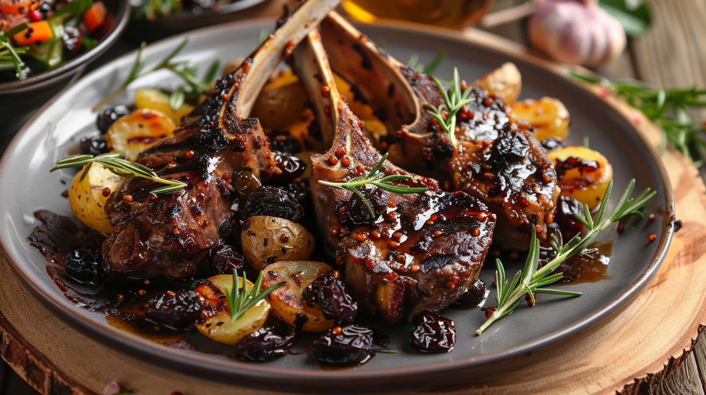 Lamskoteletjes met Rozijnen en Rozemarijn