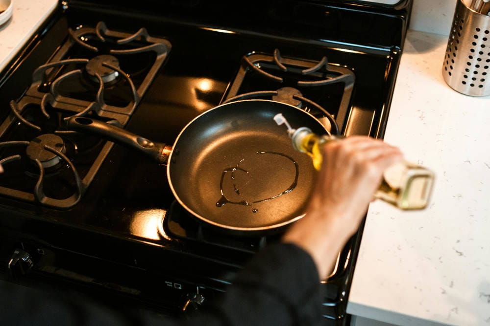 olive oil frying pan